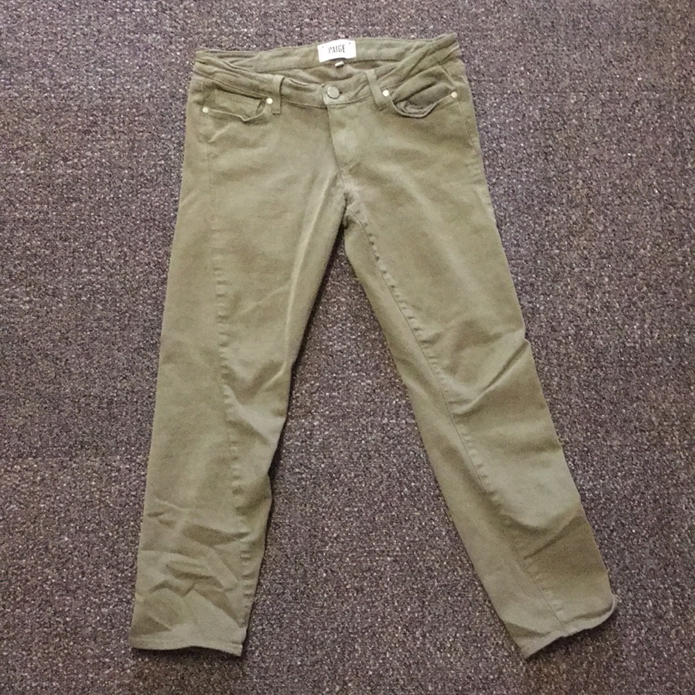 PAIGE army green ankle jeans